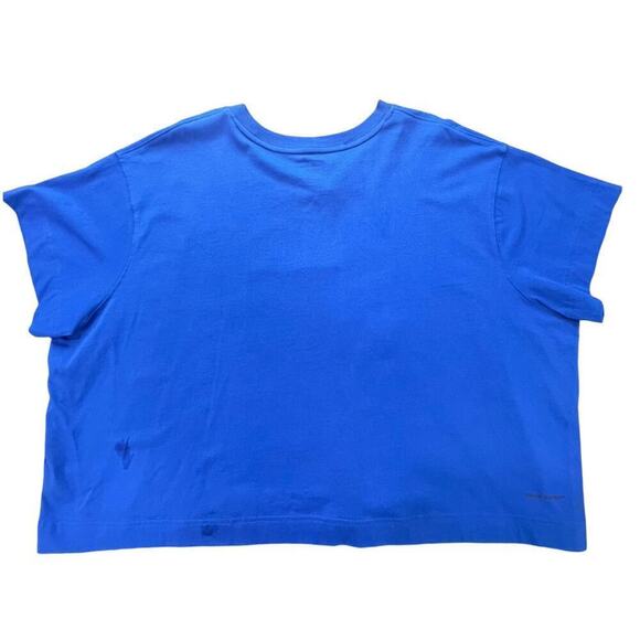 AKHG x Duluth Trading Co Crosshaul Elbow Sleeve Crop Tee, Sapphire, size 3X - Picture 4 of 12